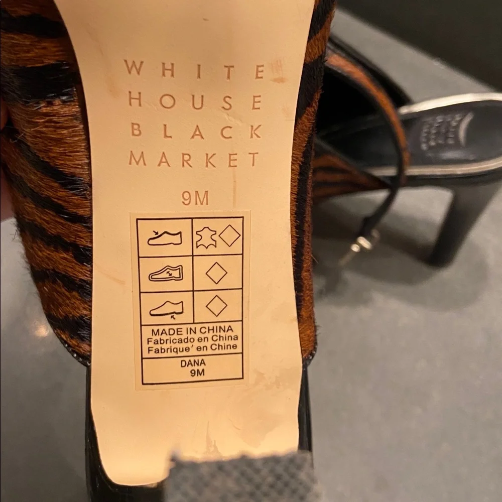 Leather Sling backs, ‘Dana’, White House Black Market animal print 9M - Picture 7 of 9